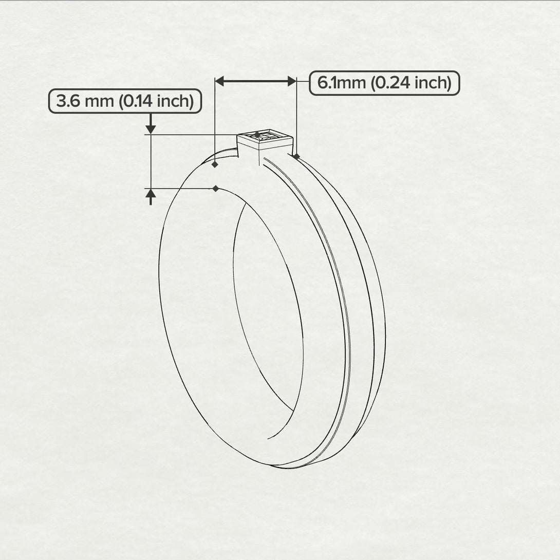 Men's Black Diamond Black Wedding Band - Edward No. 8